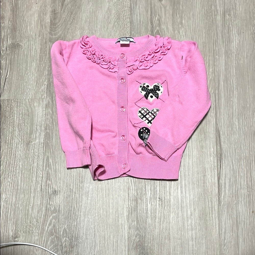 Pink Kids Cardigan with Bow Accents